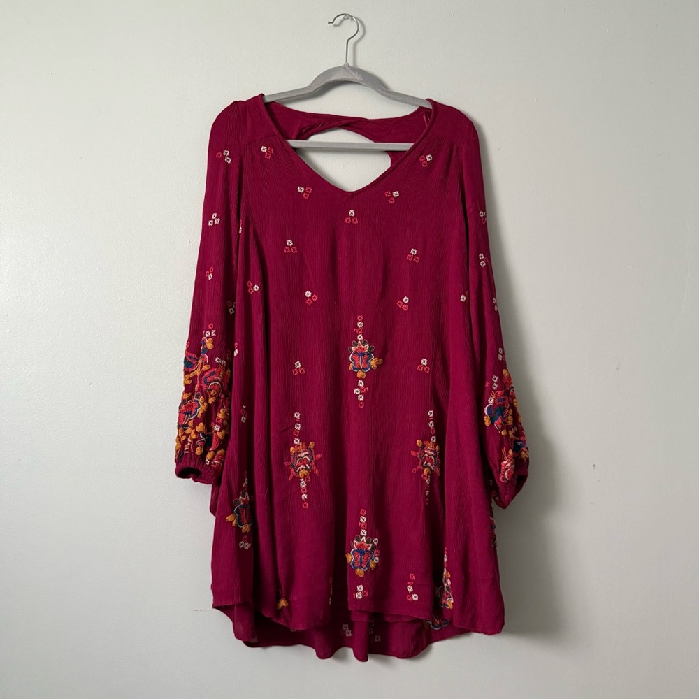 Free People Oxford Embroidered Mini Dress